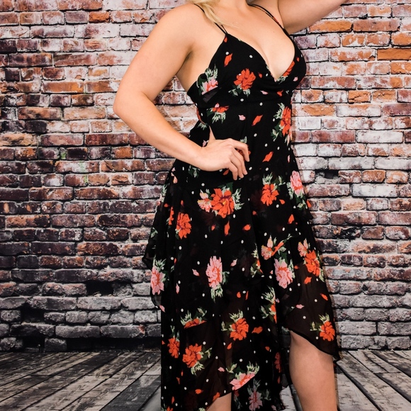 FLORAL TIERED HI-LOW MAXI DRESS - Picture 5 of 7